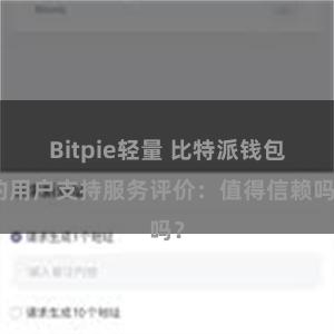 Bitpie轻量 比特派钱包的用户支持服务评价：值得信赖吗？